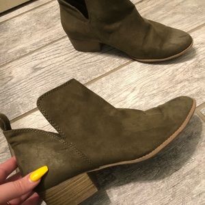 Olive green booties